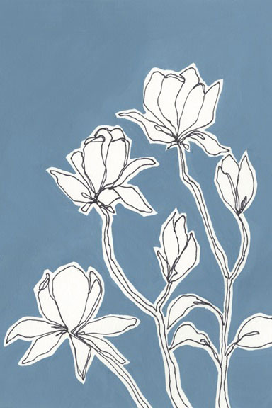 China Blue Flower Study No. 4 