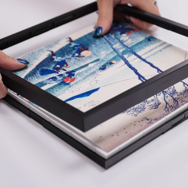 ZUSY Bilderset Mondrian - Bilder mit Rahmen 3x 20x20 cm | Schwarz