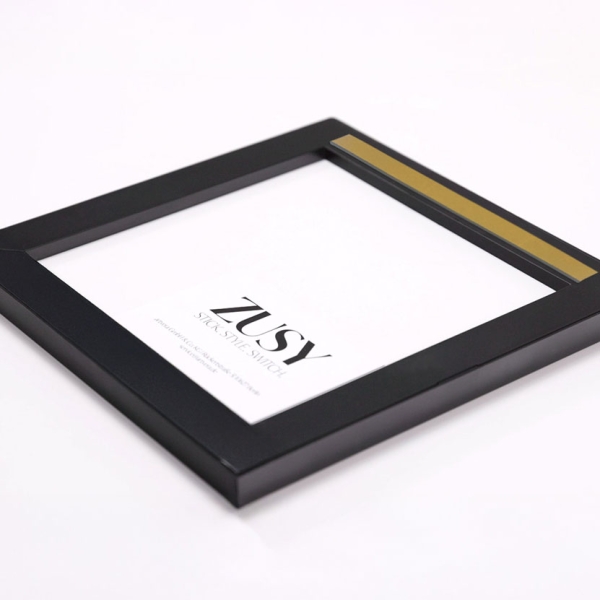 ZUSY Bilderset Mondrian - Bilder mit Rahmen 3x 20x20 cm | Schwarz